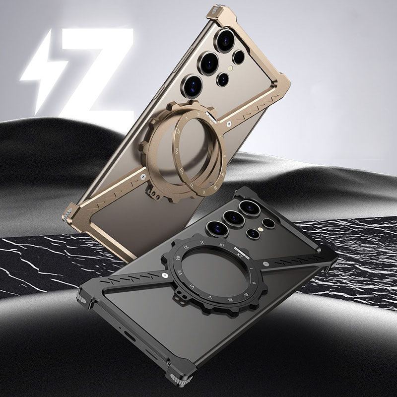 Z-Shaped Metal Magnetic Bracket Phone Case Designed For Samsung
