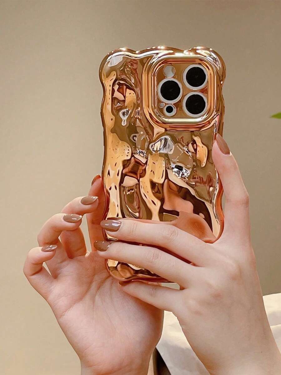 Electroplated Wavy Bubble Phone Case Compatible With IPhone