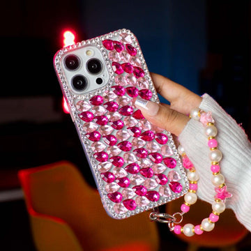Pink Diamond With Pink Bracelet Silicon Phone Cases For iPhone