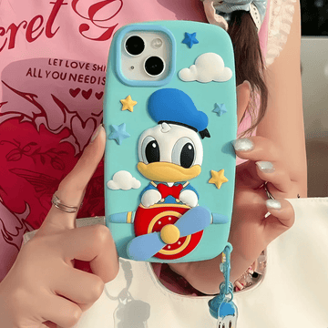 Flying Donald Duck Silicon Phone Case For iPhone
