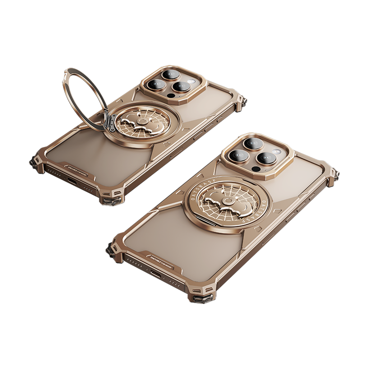 Bat Web Fidget Spinner Phone Case with Magnetic Wireless Charging, Finger Gyroscopic Pressure Relief