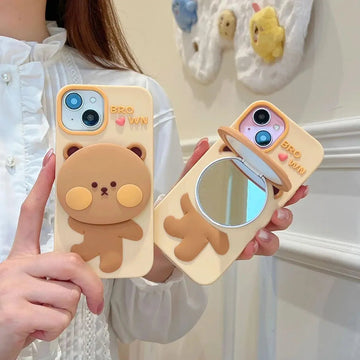 Mirror Bear Silicon Phone Cases For iPhone