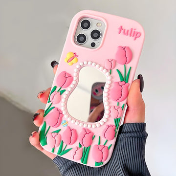 Tulip Mirror Silicon Phone Case For iPhone