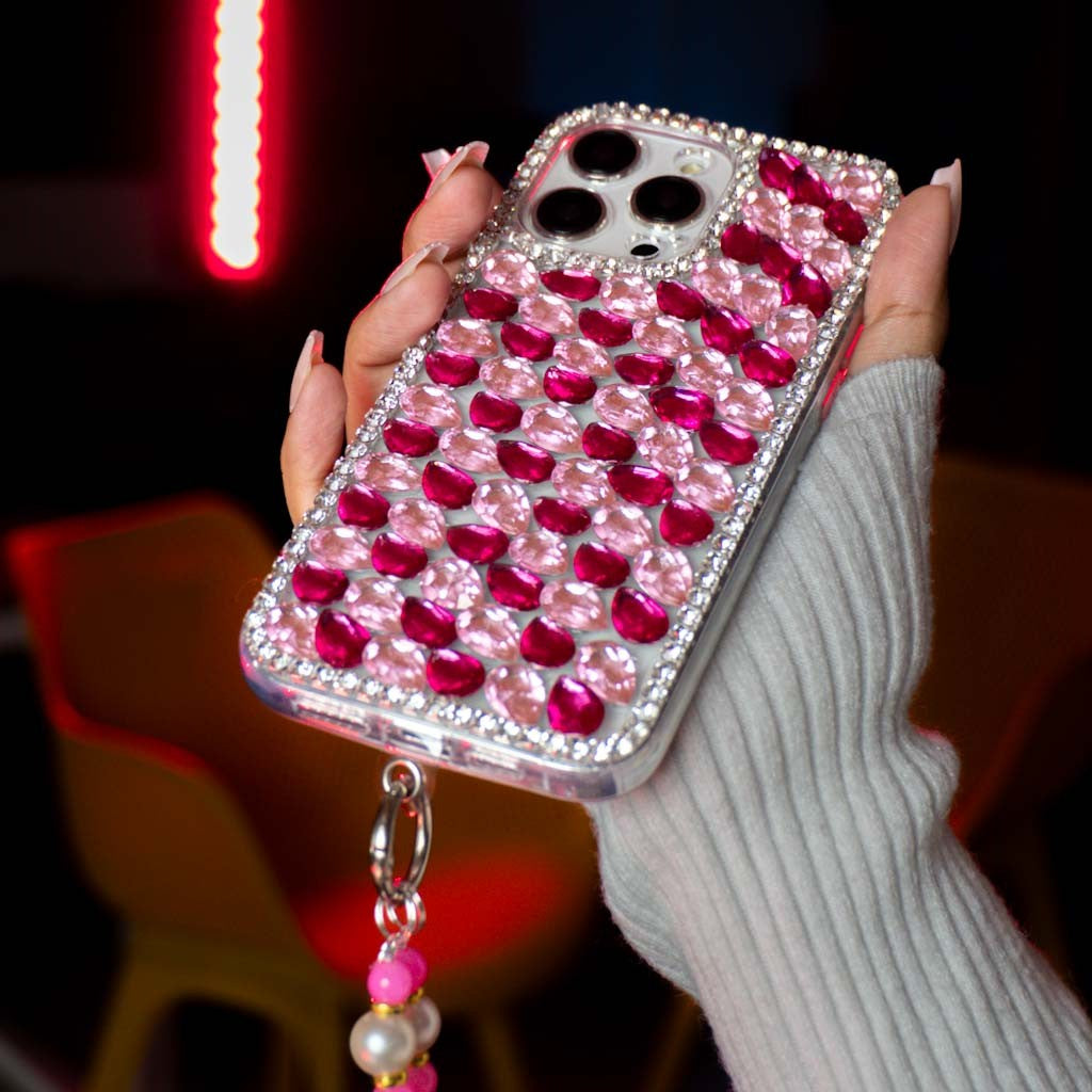 Pink Diamond With Pink Bracelet Silicon Phone Cases For iPhone