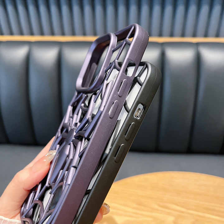 Mobile Phone & Accessories Mobile Phone Cases Metallic Paint Hollowed-out Spider iPhone 16 Pro Max Phone case Soft case for Iphone