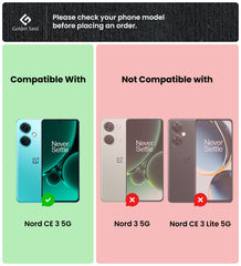 Vegan Leather Rugged Flexible TPU Series Shockproof Armor Back Cover for OnePlus Nord CE 3 5G, 6.7 inch, Black