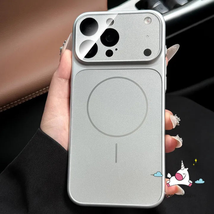 Fashion Orange Glass Case Compatible for IPhone 17 Pro Max 16 15 14 13 Pro Max Air Luxury Glass Matte Magnetic Wireless Charging Cover Covers 12,13,14,15,16 Pro,max