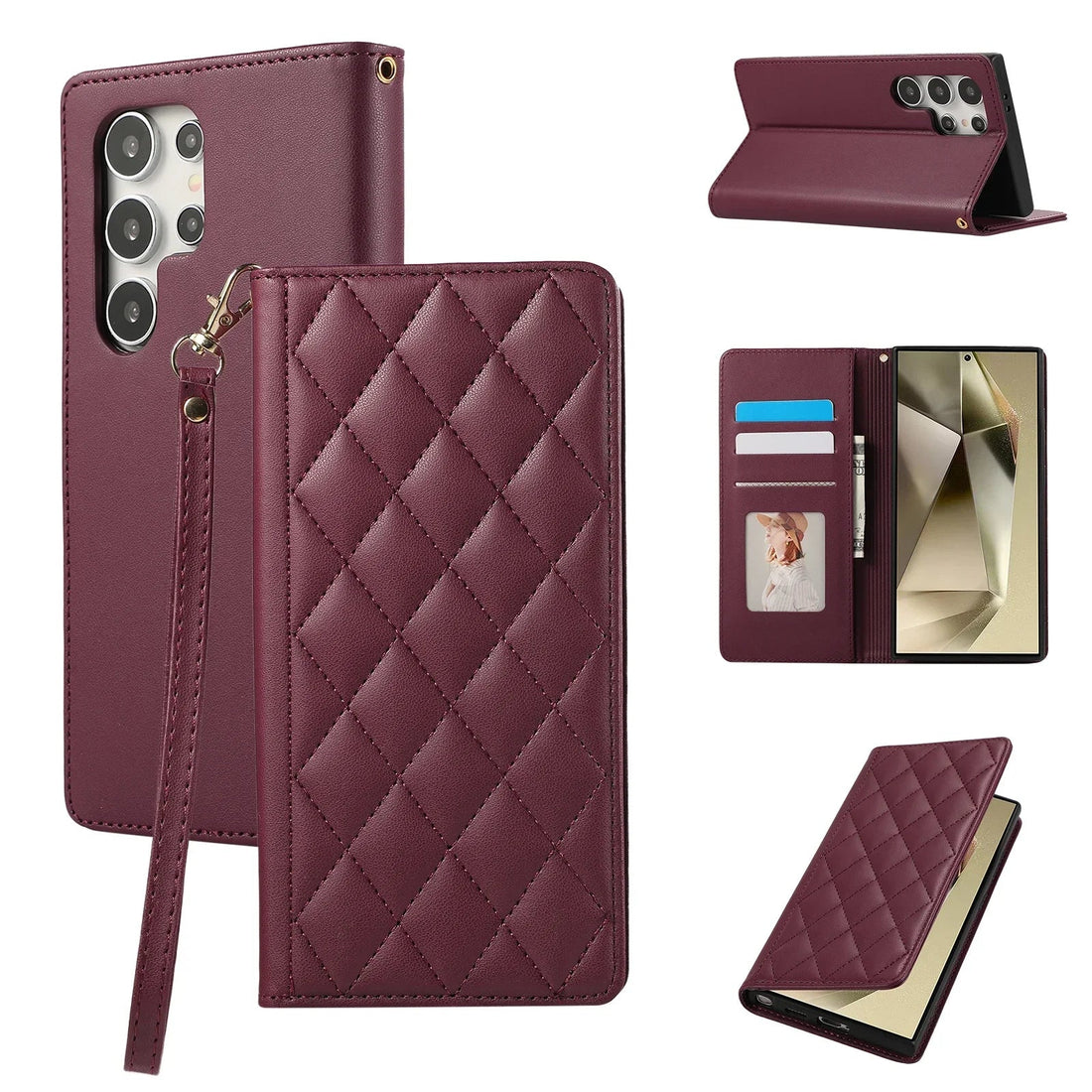 Protective Leather Wallet Case for Samsung Galaxy