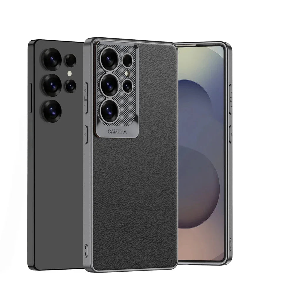 Shockproof Electroplate Leather Phone Case for Samsung