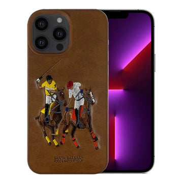 Santa Barbara Jockey Series Genuine Leather Brown Case For iPhone