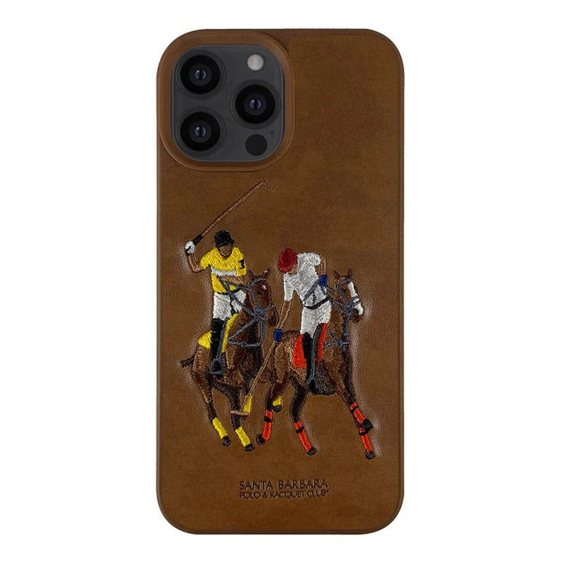 Santa Barbara Jockey Series Genuine Leather Brown Case For iPhone